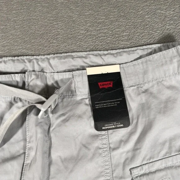 Levi's Cargo Pants Womens 33 Gray Convertible Zip Off Baggy Wide Leg Utility NWT